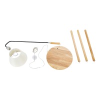 GLOBOSTAR® TIFFANY 01206 Μοντέρνο Επιδαπέδιο Φωτιστικό με Ντουί 1 x E27 AC 220-240V IP20 - Μπεζ & Λευκό - Μ28 x Π28 x Υ140cm