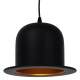 GloboStar® CHARLO 01214 Vintage Κρεμαστό Φωτιστικό Οροφής Μονόφωτο Μαύρο Μεταλλικό Καμπάνα Φ26 x Y17cm