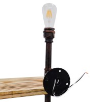 GLOBOSTAR® ENIMAS 01217 Vintage Φωτιστικό Τοίχου - Απλίκα με Ντουί 2 x E27 AC 220-240V IP20 - Χάλκινο & Καφέ - Μ65 x Π23 x Υ76cm