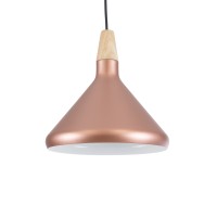 GLOBOSTAR® FERCLA 01224 Μοντέρνο Κρεμαστό Φωτιστικό Οροφής με Ντουί 1 x E27 AC 220-240V IP20 - Χάλκινο & Λευκό - Μ27 x Π27 x Υ25cm