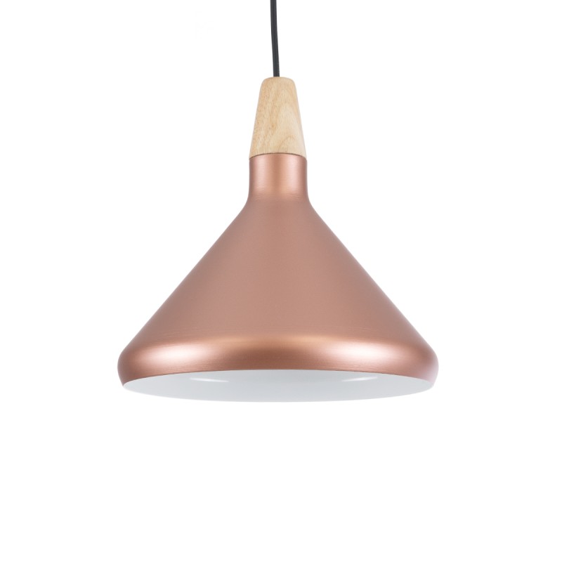 GLOBOSTAR® FERCLA 01224 Μοντέρνο Κρεμαστό Φωτιστικό Οροφής με Ντουί 1 x E27 AC 220-240V IP20 - Χάλκινο & Λευκό - Μ27 x Π27 x Υ25cm
