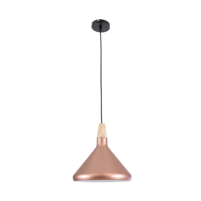GLOBOSTAR® FERCLA 01224 Μοντέρνο Κρεμαστό Φωτιστικό Οροφής με Ντουί 1 x E27 AC 220-240V IP20 - Χάλκινο & Λευκό - Μ27 x Π27 x Υ25cm