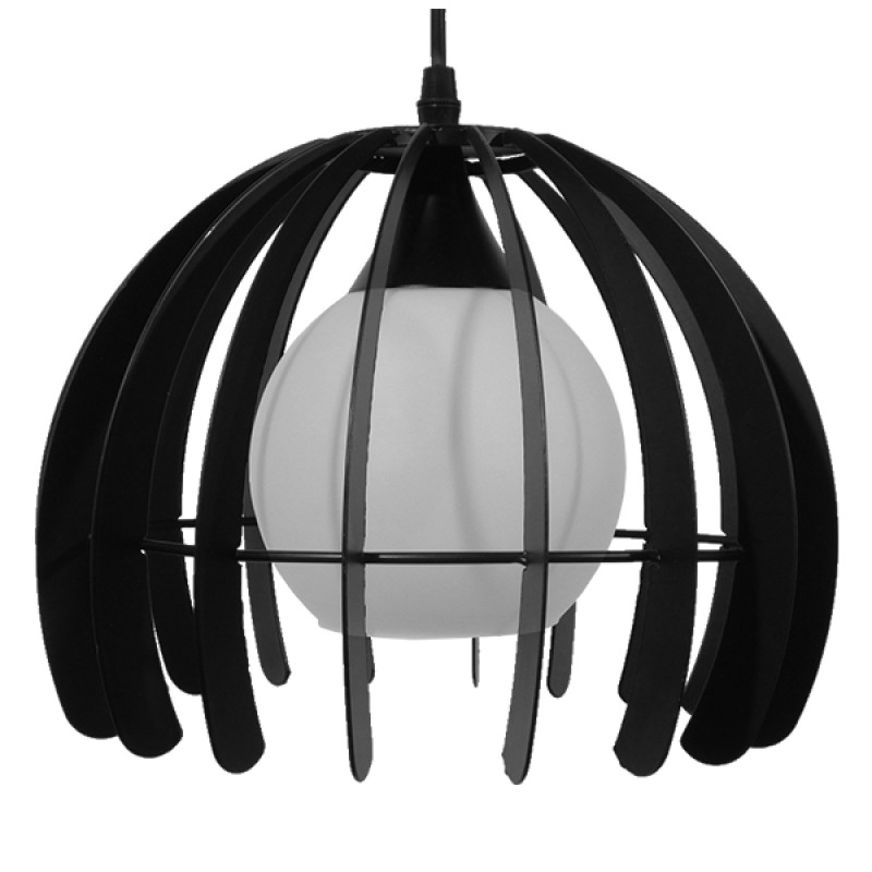 GLOBOSTAR® INGLEY 01226 Μοντέρνο Κρεμαστό Φωτιστικό Οροφής με Ντουί 1 x E27 AC 220-240V IP20 - Μαύρο & Λευκό - Μ26 x Π26 x Υ21cm