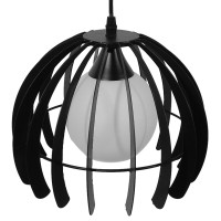 GLOBOSTAR® INGLEY 01226 Μοντέρνο Κρεμαστό Φωτιστικό Οροφής με Ντουί 1 x E27 AC 220-240V IP20 - Μαύρο & Λευκό - Μ26 x Π26 x Υ21cm