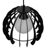 GLOBOSTAR® INGLEY 01226 Μοντέρνο Κρεμαστό Φωτιστικό Οροφής με Ντουί 1 x E27 AC 220-240V IP20 - Μαύρο & Λευκό - Μ26 x Π26 x Υ21cm