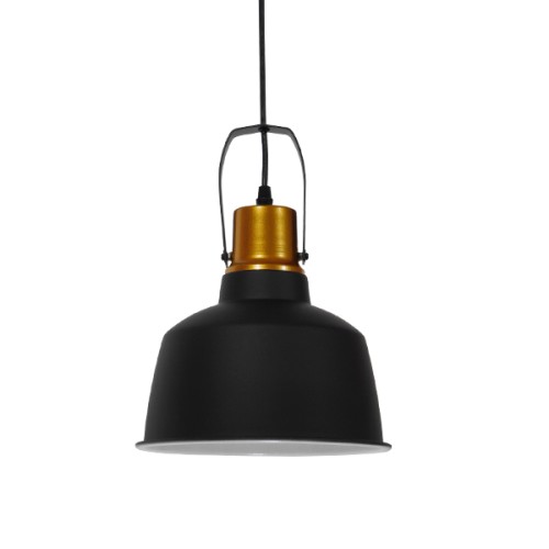 GLOBOSTAR® DEVOTA 01235 Vintage Κρεμαστό Φωτιστικό Οροφής με Ντουί 1 x E27 AC 220-240V IP20 - Μαύρο & Χρυσό - Μ22 x Π22 x Υ30cm