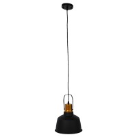GLOBOSTAR® DEVOTA 01235 Vintage Κρεμαστό Φωτιστικό Οροφής με Ντουί 1 x E27 AC 220-240V IP20 - Μαύρο & Χρυσό - Μ22 x Π22 x Υ30cm