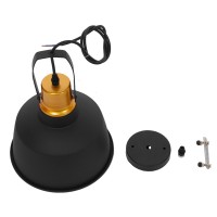 GLOBOSTAR® DEVOTA 01235 Vintage Κρεμαστό Φωτιστικό Οροφής με Ντουί 1 x E27 AC 220-240V IP20 - Μαύρο & Χρυσό - Μ22 x Π22 x Υ30cm