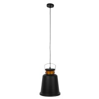 GLOBOSTAR® NUNZIATA 01236 Vintage Κρεμαστό Φωτιστικό Οροφής με Ντουί 1 x E27 AC 220-240V IP20 - Μαύρο & Χρυσό - Μ26 x Π26 x Υ40cm