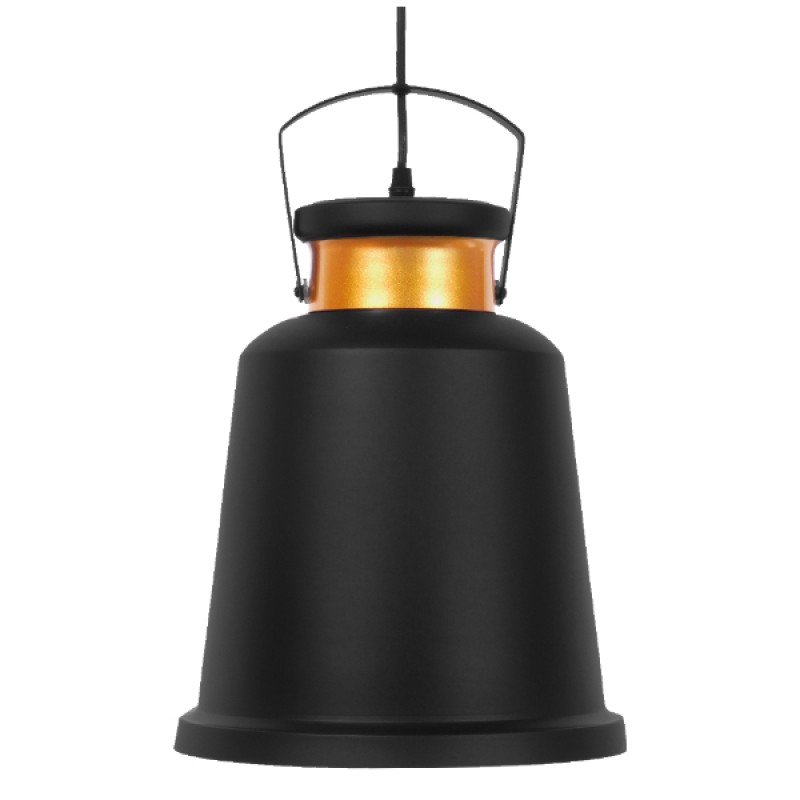 GLOBOSTAR® NUNZIATA 01236 Vintage Κρεμαστό Φωτιστικό Οροφής με Ντουί 1 x E27 AC 220-240V IP20 - Μαύρο & Χρυσό - Μ26 x Π26 x Υ40cm
