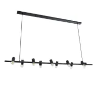 GLOBOSTAR® ALFREDA 01242 Μοντέρνο Κρεμαστό Φωτιστικό Οροφής με Ντουί 10 x E27 AC 220-240V IP20 - Μαύρο - Μ140 x Π18 x Υ7cm