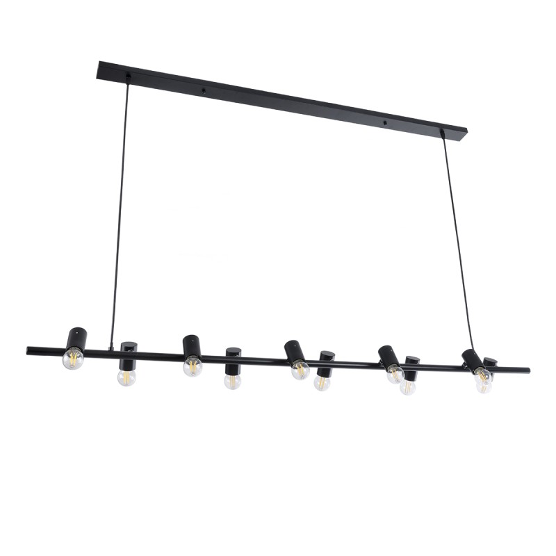 GLOBOSTAR® ALFREDA 01242 Μοντέρνο Κρεμαστό Φωτιστικό Οροφής με Ντουί 10 x E27 AC 220-240V IP20 - Μαύρο - Μ140 x Π18 x Υ7cm