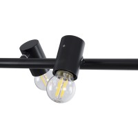 GLOBOSTAR® ALFREDA 01242 Μοντέρνο Κρεμαστό Φωτιστικό Οροφής με Ντουί 10 x E27 AC 220-240V IP20 - Μαύρο - Μ140 x Π18 x Υ7cm