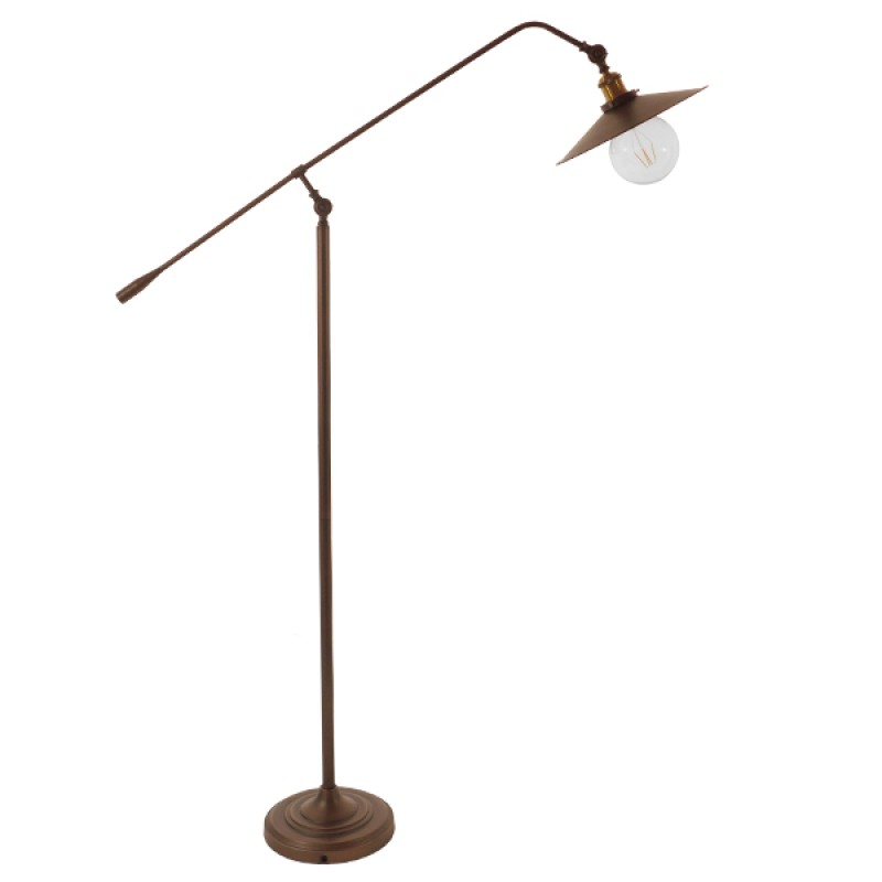GLOBOSTAR® SILENE 01243 Vintage Επιδαπέδιο Φωτιστικό με Ντουί 1 x E27 AC 220-240V IP20 - Μαύρο & Χρυσό - Μ30 x Π30 x Υ194cm