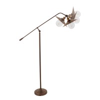 GLOBOSTAR® SILENE 01243 Vintage Επιδαπέδιο Φωτιστικό με Ντουί 1 x E27 AC 220-240V IP20 - Μαύρο & Χρυσό - Μ30 x Π30 x Υ194cm