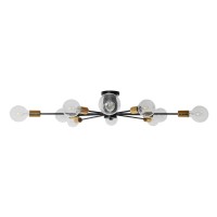 GLOBOSTAR® OLINDA 01244 Μοντέρνο Φωτιστικό Οροφής με Ντουί 10 x E27 AC 220-240V IP20 - Μαύρο & Χρυσό - Μ102 x Π102 x Υ17cm