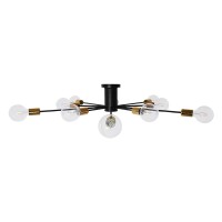 GLOBOSTAR® OLINDA 01244 Μοντέρνο Φωτιστικό Οροφής με Ντουί 10 x E27 AC 220-240V IP20 - Μαύρο & Χρυσό - Μ102 x Π102 x Υ17cm