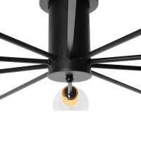 GLOBOSTAR® OLINDA 01244 Μοντέρνο Φωτιστικό Οροφής με Ντουί 10 x E27 AC 220-240V IP20 - Μαύρο & Χρυσό - Μ102 x Π102 x Υ17cm