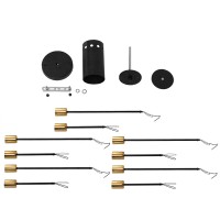 GLOBOSTAR® OLINDA 01244 Μοντέρνο Φωτιστικό Οροφής με Ντουί 10 x E27 AC 220-240V IP20 - Μαύρο & Χρυσό - Μ102 x Π102 x Υ17cm