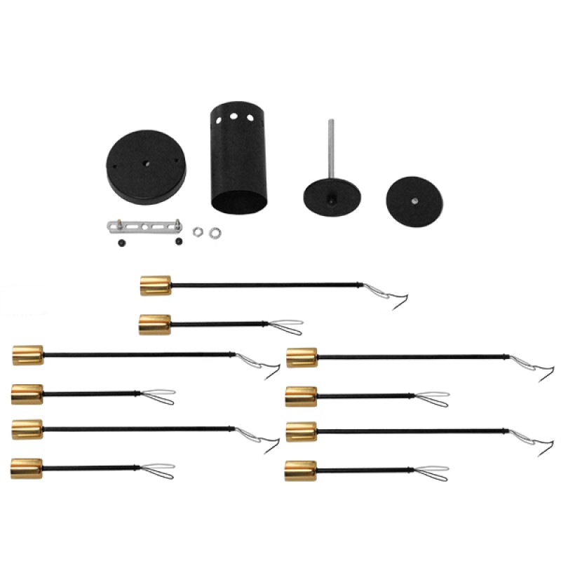 GLOBOSTAR® OLINDA 01244 Μοντέρνο Φωτιστικό Οροφής με Ντουί 10 x E27 AC 220-240V IP20 - Μαύρο & Χρυσό - Μ102 x Π102 x Υ17cm