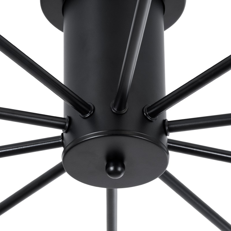 GLOBOSTAR® OLINDA 01244 Μοντέρνο Φωτιστικό Οροφής με Ντουί 10 x E27 AC 220-240V IP20 - Μαύρο & Χρυσό - Μ102 x Π102 x Υ17cm