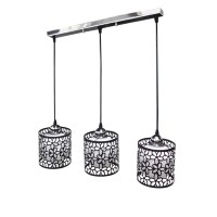GLOBOSTAR® RAINELDA 01247 Μοντέρνο Κρεμαστό Φωτιστικό Οροφής με Ντουί 3 x E27 AC 220-240V IP20 - Μαύρο & Λευκό - Μ60 x Π15 x Υ19cm