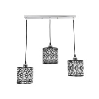 GLOBOSTAR® RAINELDA 01247 Μοντέρνο Κρεμαστό Φωτιστικό Οροφής με Ντουί 3 x E27 AC 220-240V IP20 - Μαύρο & Λευκό - Μ60 x Π15 x Υ19cm