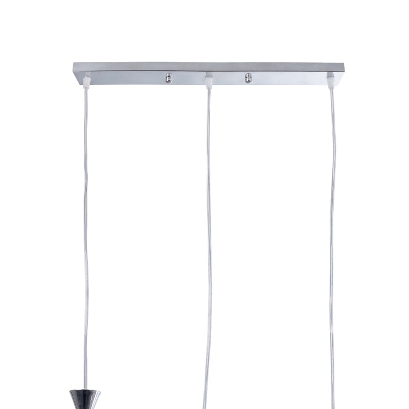 GLOBOSTAR® BOUQUET 01249 Μοντέρνο Κρεμαστό Φωτιστικό Οροφής με Ντουί 3 x E27 AC 220-240V IP20 - Ασημί & Μωβ - Μ66 x Π18 x Υ24cm
