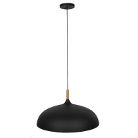 GLOBOSTAR® VALLETE 01259 Μοντέρνο Κρεμαστό Φωτιστικό Οροφής με Ντουί 1 x E27 AC 220-240V IP20 - Μαύρο & Μπεζ - Μ60 x Π60 x Υ35cm