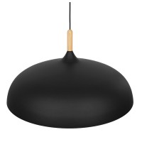 GLOBOSTAR® VALLETE 01259 Μοντέρνο Κρεμαστό Φωτιστικό Οροφής με Ντουί 1 x E27 AC 220-240V IP20 - Μαύρο & Μπεζ - Μ60 x Π60 x Υ35cm
