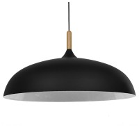 GLOBOSTAR® VALLETE 01259 Μοντέρνο Κρεμαστό Φωτιστικό Οροφής με Ντουί 1 x E27 AC 220-240V IP20 - Μαύρο & Μπεζ - Μ60 x Π60 x Υ35cm