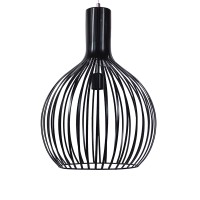 GLOBOSTAR® SCANDI 01266 Μοντέρνο Κρεμαστό Φωτιστικό Οροφής με Ντουί 1 x E27 AC 220-240V IP20 - Μαύρο - Μ38 x Π38 x Υ50cm