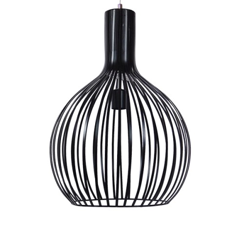 GLOBOSTAR® SCANDI 01266 Μοντέρνο Κρεμαστό Φωτιστικό Οροφής με Ντουί 1 x E27 AC 220-240V IP20 - Μαύρο - Μ38 x Π38 x Υ50cm