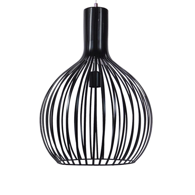 GLOBOSTAR® SCANDI 01266 Μοντέρνο Κρεμαστό Φωτιστικό Οροφής με Ντουί 1 x E27 AC 220-240V IP20 - Μαύρο - Μ38 x Π38 x Υ50cm