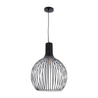 GLOBOSTAR® SCANDI 01266 Μοντέρνο Κρεμαστό Φωτιστικό Οροφής με Ντουί 1 x E27 AC 220-240V IP20 - Μαύρο - Μ38 x Π38 x Υ50cm