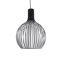 GLOBOSTAR® SCANDI 01266 Μοντέρνο Κρεμαστό Φωτιστικό Οροφής με Ντουί 1 x E27 AC 220-240V IP20 - Μαύρο - Μ38 x Π38 x Υ50cm