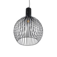 GLOBOSTAR® SCANDI 01266 Μοντέρνο Κρεμαστό Φωτιστικό Οροφής με Ντουί 1 x E27 AC 220-240V IP20 - Μαύρο - Μ38 x Π38 x Υ50cm