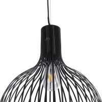 GLOBOSTAR® SCANDI 01266 Μοντέρνο Κρεμαστό Φωτιστικό Οροφής με Ντουί 1 x E27 AC 220-240V IP20 - Μαύρο - Μ38 x Π38 x Υ50cm
