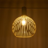 GLOBOSTAR® SCANDI 01267 Vintage Κρεμαστό Φωτιστικό Οροφής με Ντουί 1 x E27 AC 220-240V IP20 - Μπεζ - Μ38 x Π38 x Y50cm