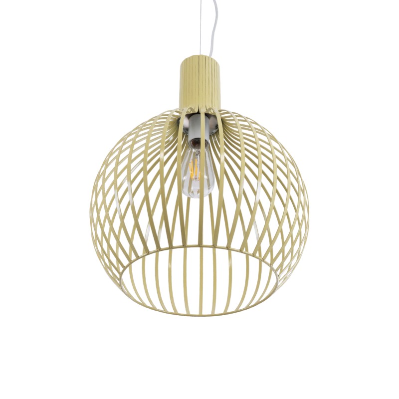 GLOBOSTAR® SCANDI 01267 Vintage Κρεμαστό Φωτιστικό Οροφής με Ντουί 1 x E27 AC 220-240V IP20 - Μπεζ - Μ38 x Π38 x Y50cm