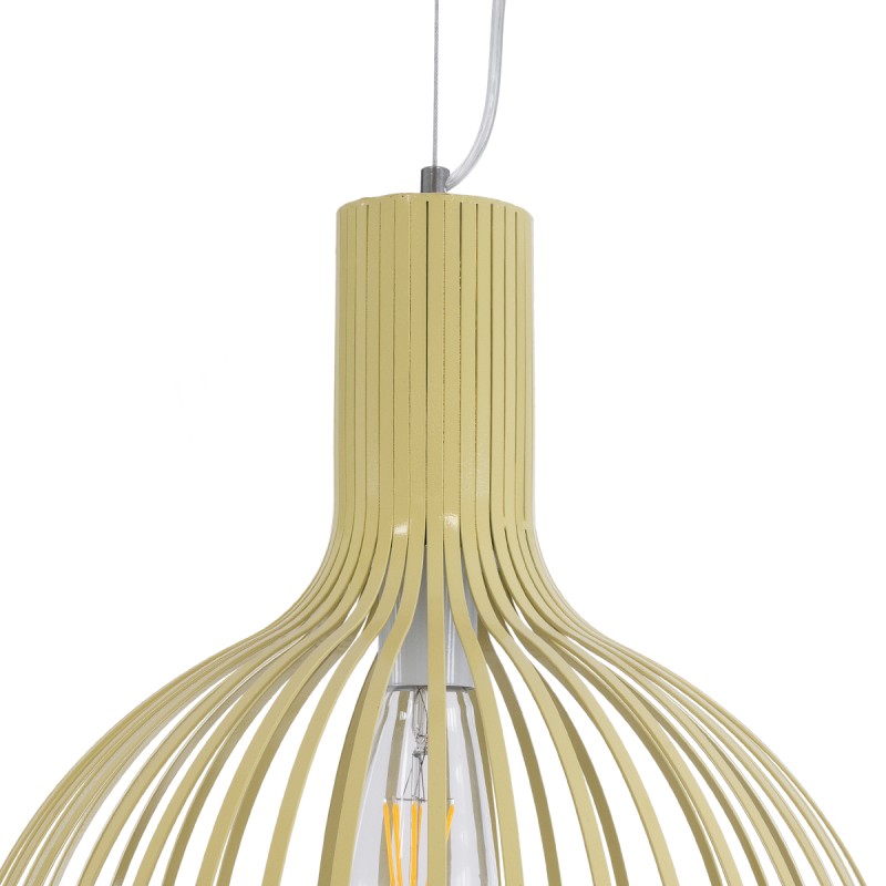 GLOBOSTAR® SCANDI 01267 Vintage Κρεμαστό Φωτιστικό Οροφής με Ντουί 1 x E27 AC 220-240V IP20 - Μπεζ - Μ38 x Π38 x Y50cm