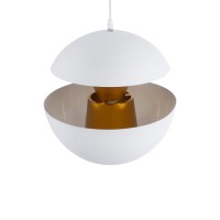 GLOBOSTAR® SEVILLE 01268 Μοντέρνο Κρεμαστό Φωτιστικό Οροφής με Ντουί 1 x E27 AC 220-240V IP20 - Λευκό & Χρυσό - Μ35 x Π35 x Υ35cm