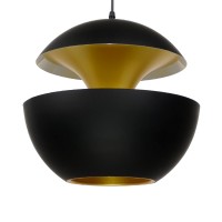 GLOBOSTAR® SEVILLE 01269 Μοντέρνο Κρεμαστό Φωτιστικό Οροφής με Ντουί 1 x E27 AC 220-240V IP20 - Μαύρο & Χρυσό - Μ35 x Π35 x Υ35cm