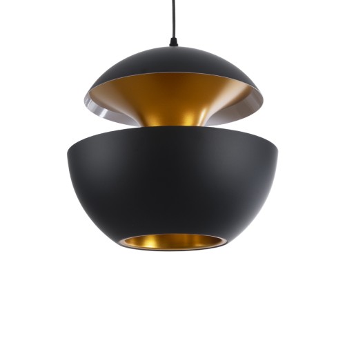 GLOBOSTAR® SEVILLE 01269 Μοντέρνο Κρεμαστό Φωτιστικό Οροφής με Ντουί 1 x E27 AC 220-240V IP20 - Μαύρο & Χρυσό - Μ35 x Π35 x Υ35cm
