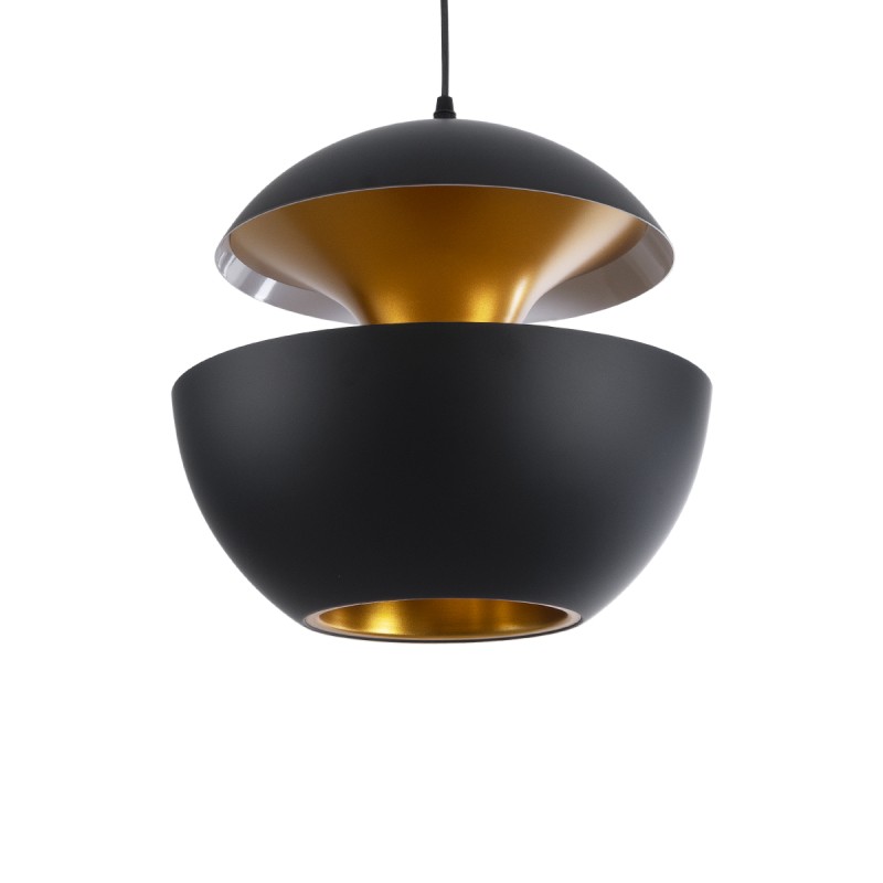 GLOBOSTAR® SEVILLE 01269 Μοντέρνο Κρεμαστό Φωτιστικό Οροφής με Ντουί 1 x E27 AC 220-240V IP20 - Μαύρο & Χρυσό - Μ35 x Π35 x Υ35cm