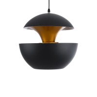 GLOBOSTAR® SEVILLE 01269 Μοντέρνο Κρεμαστό Φωτιστικό Οροφής με Ντουί 1 x E27 AC 220-240V IP20 - Μαύρο & Χρυσό - Μ35 x Π35 x Υ35cm