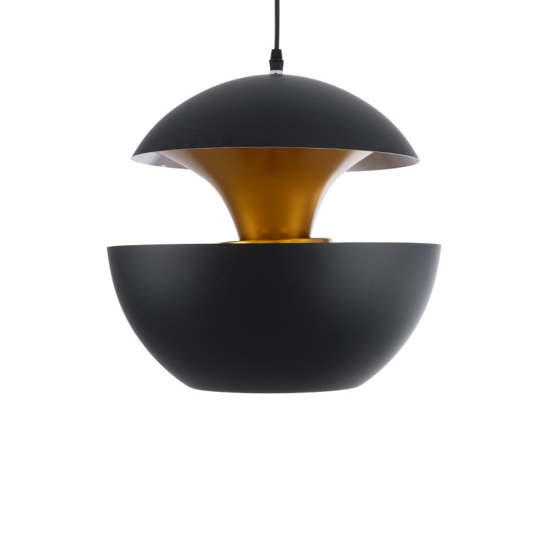 GLOBOSTAR® SEVILLE 01269 Μοντέρνο Κρεμαστό Φωτιστικό Οροφής με Ντουί 1 x E27 AC 220-240V IP20 - Μαύρο & Χρυσό - Μ35 x Π35 x Υ35cm