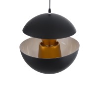 GLOBOSTAR® SEVILLE 01269 Μοντέρνο Κρεμαστό Φωτιστικό Οροφής με Ντουί 1 x E27 AC 220-240V IP20 - Μαύρο & Χρυσό - Μ35 x Π35 x Υ35cm