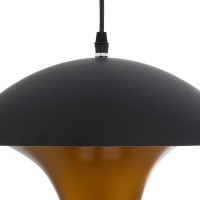 GLOBOSTAR® SEVILLE 01269 Μοντέρνο Κρεμαστό Φωτιστικό Οροφής με Ντουί 1 x E27 AC 220-240V IP20 - Μαύρο & Χρυσό - Μ35 x Π35 x Υ35cm
