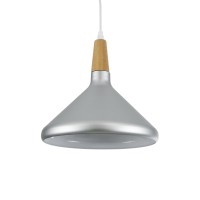 GLOBOSTAR® FELICITA 01277 Μοντέρνο Κρεμαστό Φωτιστικό Οροφής με Ντουί 1 x E27 AC 220-240V IP20 - Ασημί & Μπεζ - Μ30 x Π30 x Υ25cm